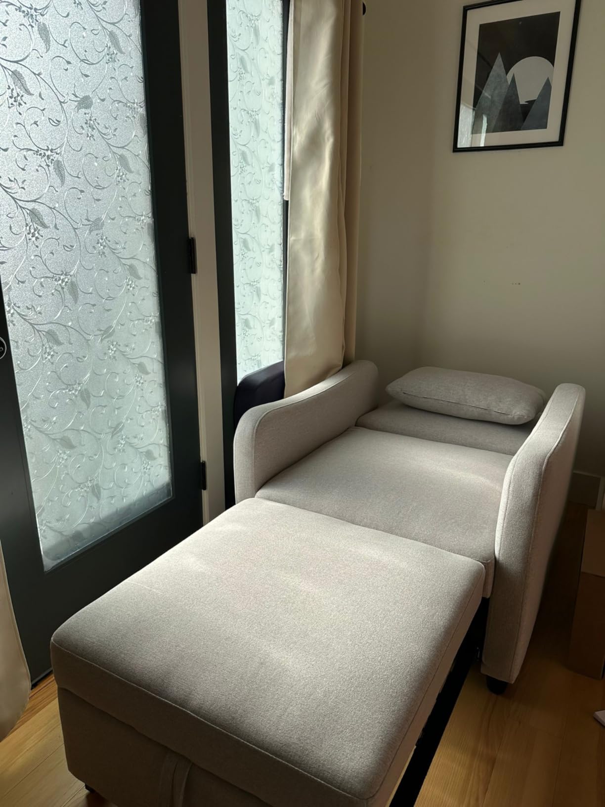 mopio Arthur Recliner Chair with 3 Positions, Accent Armchair, Mid Century Modern Reading Chair, High Back Padded Support Comfy Sleeper Armchair, Olive Green Velvet customer photo 1