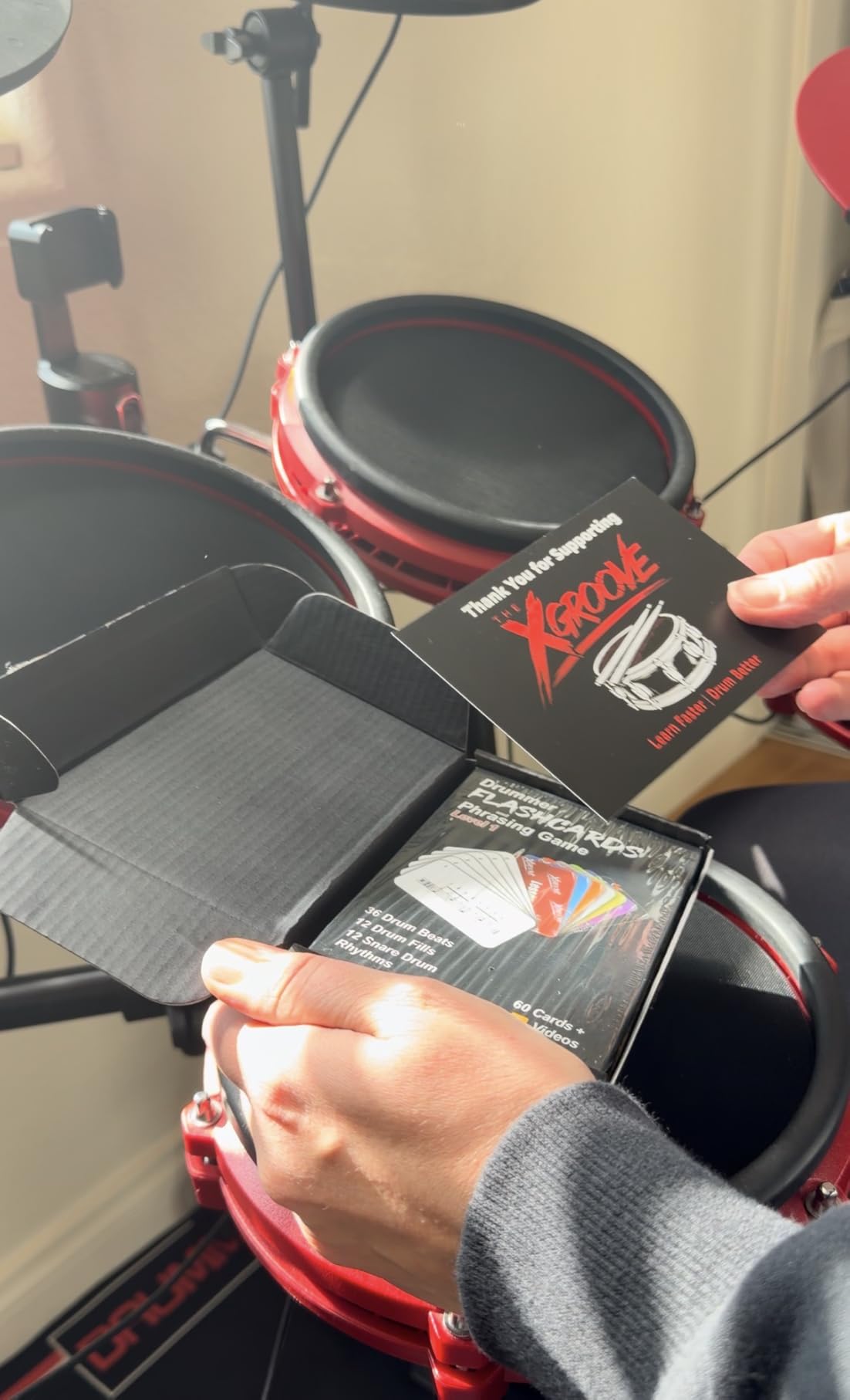 Drummer Flashcard & Video System - Learn Drum Beats, Fills & Stick Control Faster Than a Book | 60 Color-Coded Cards + Video Demonstrations + Audio Loops | Beginner to Intermediate customer photo 2