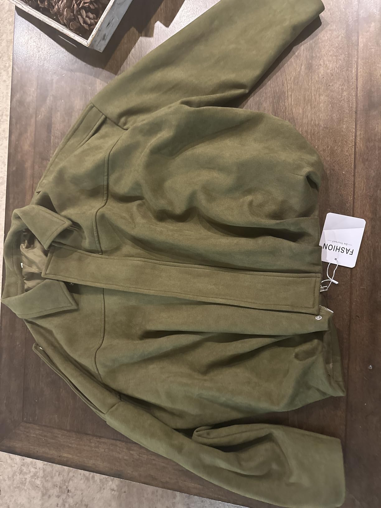 Women's Faux Suede Bomber Jacket Oversized Pilot Coats Fall Lapel Zip Up Motorcycle Streetwear Outerwear customer photo 2