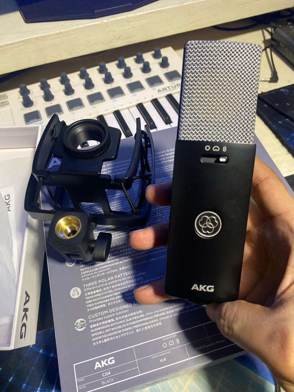AKG Professional C114 Large Diaphragm Multi-Pattern Condenser Microphone - XLR Studio Mic for Podcasting, Streaming, Broadcasting & Music Recording, Cardioid/Omni/Figure-8, Low Noise, Sustainable Design customer photo 2